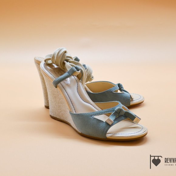 Tods Ankle Wrap Espadrille Sandal Heels - Size 6 - Picture 1 of 7